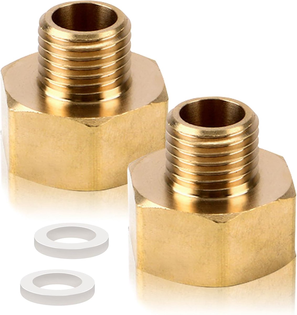 2pcs brass reducer 1/2 inch female thread x 1/4 inch male thread, reducer IG 1/2 inch to AG 1/4 inch, sanitary - ShopVlot