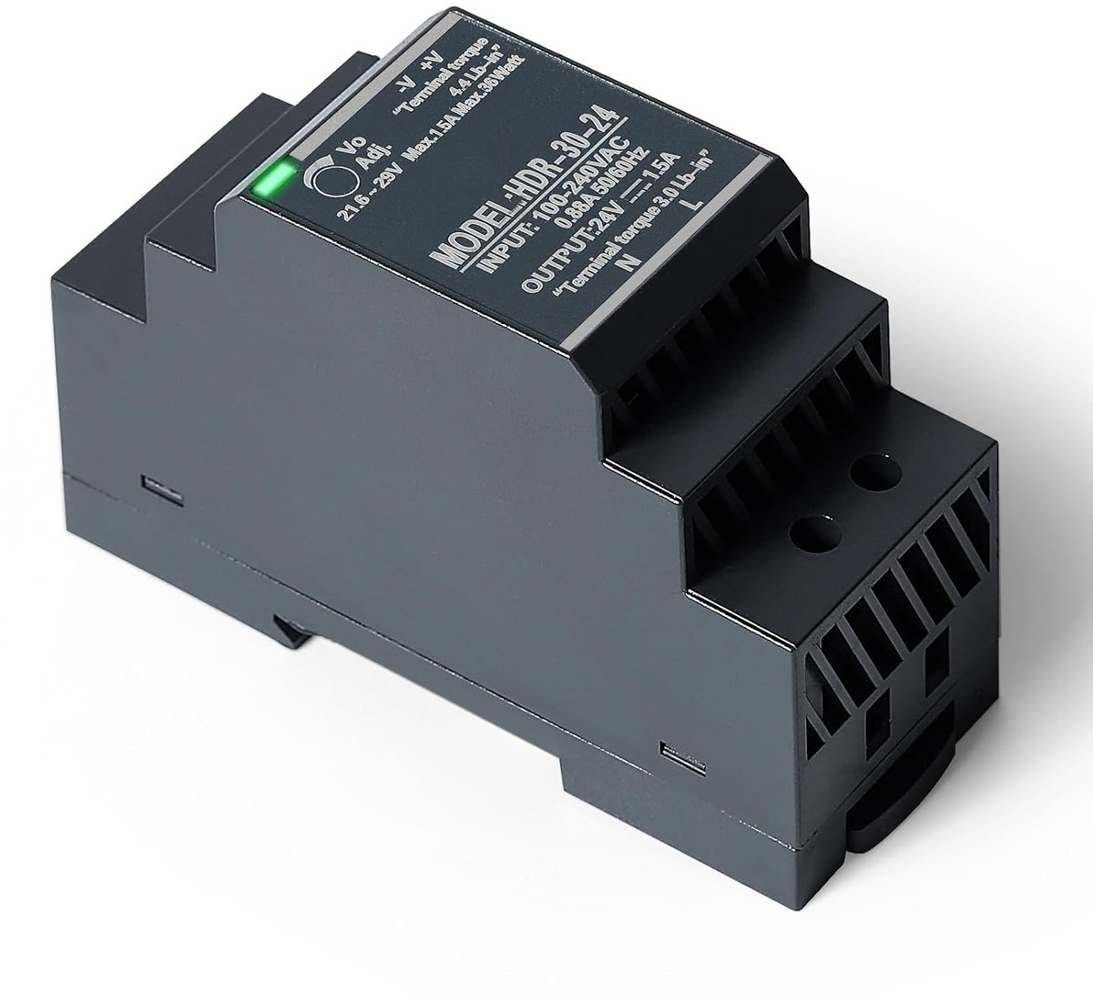 BuyWeek DIN rail power supply 24V DC 30W 1.5A HDR-30-24 for industrial automation system - ShopVlot