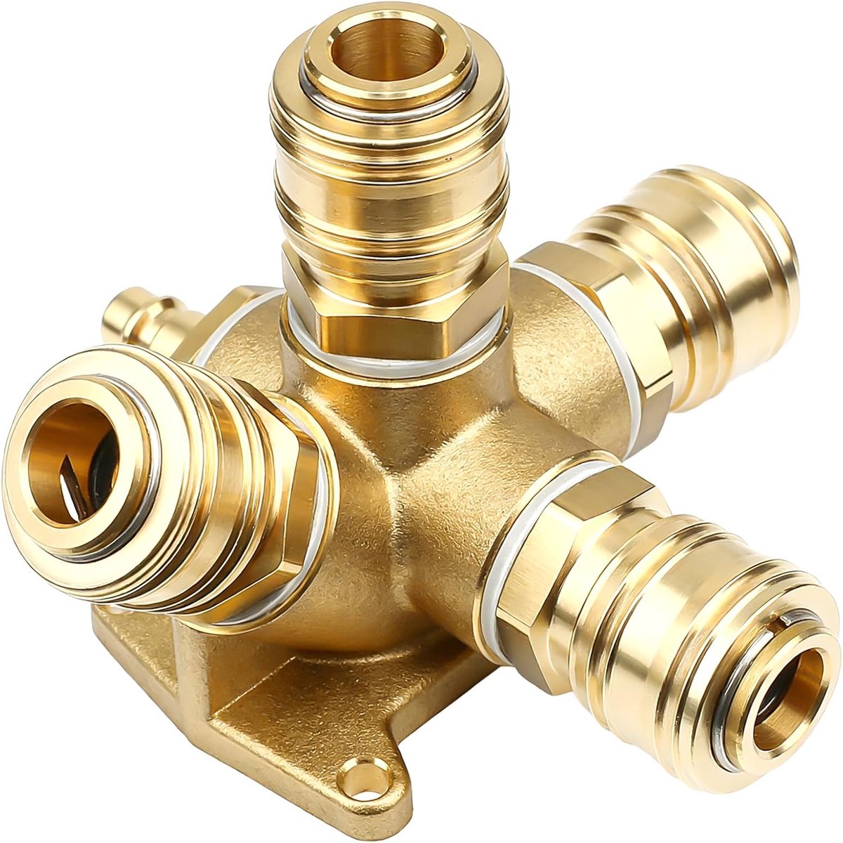 G 1/2" Wall Box Compressed Air Distributor for Wall Mounting, 4-Way Brass Compressed Air Distributor with 1 x 1/2" - ShopVlot