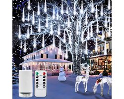 CCILAND Meteor Shower Fairy Lights Battery 30 cm 8 Tubes 192 LED Outdoor Christmas Lights with Timer, Waterproof - ShopVlot