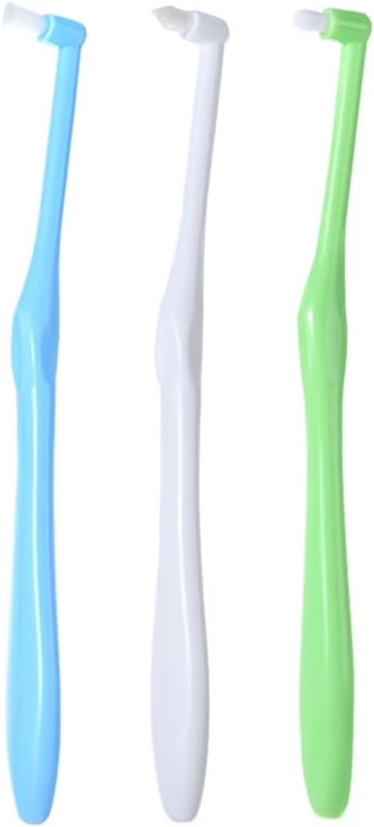 Tuft Toothbrush, Single Brush Toothbrush, 3 Pieces, Dots/Round/Flat Brushes, Trim Tufted Brush for Orthodontic Tooth - ShopVlot