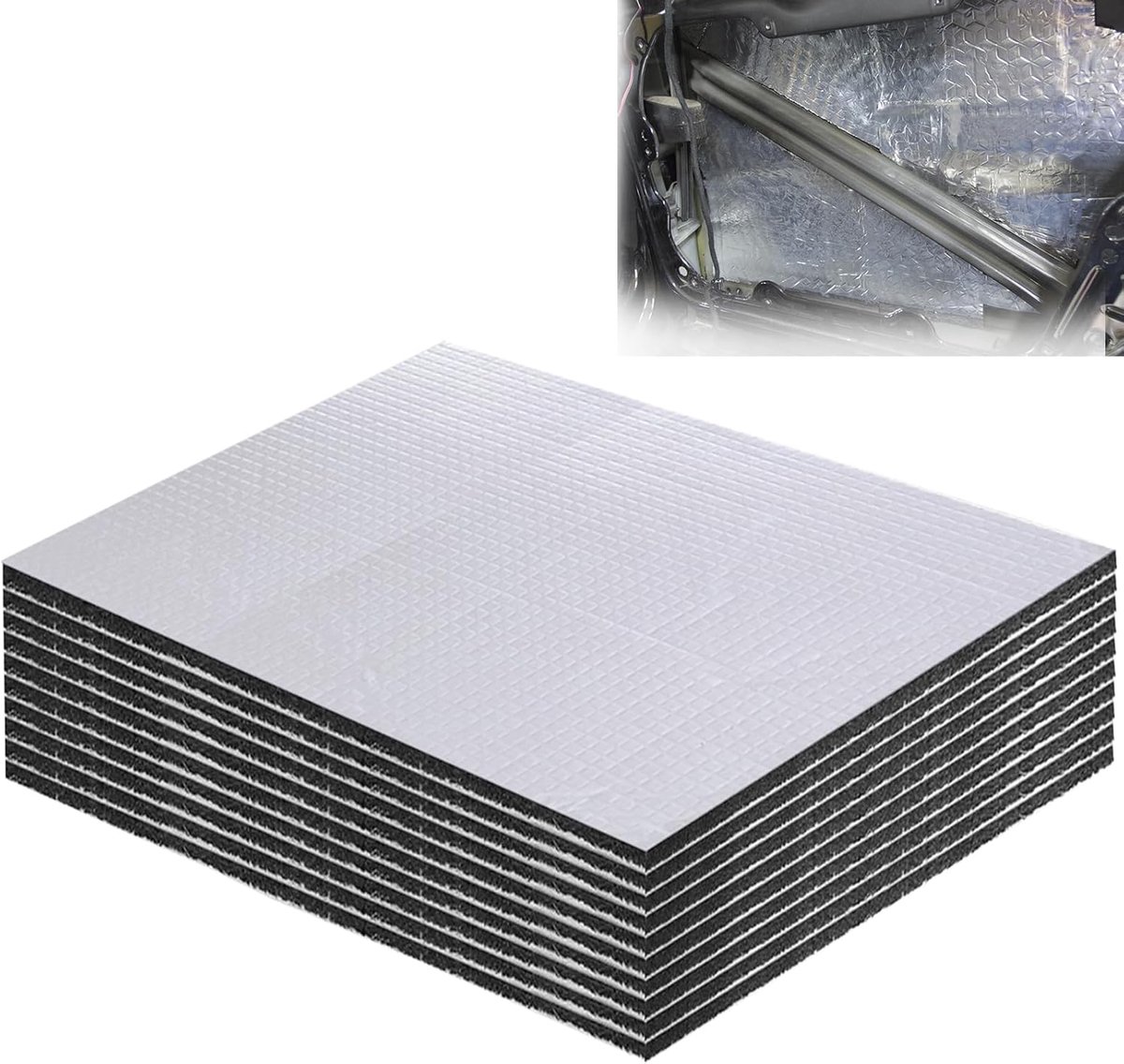 IIRC Pack of 10 40 x 25 cm Car Insulation Mat 5 mm / 10 mm Universal Sound Insulation Mat Insulation Mat Self Adhesive - ShopVlot