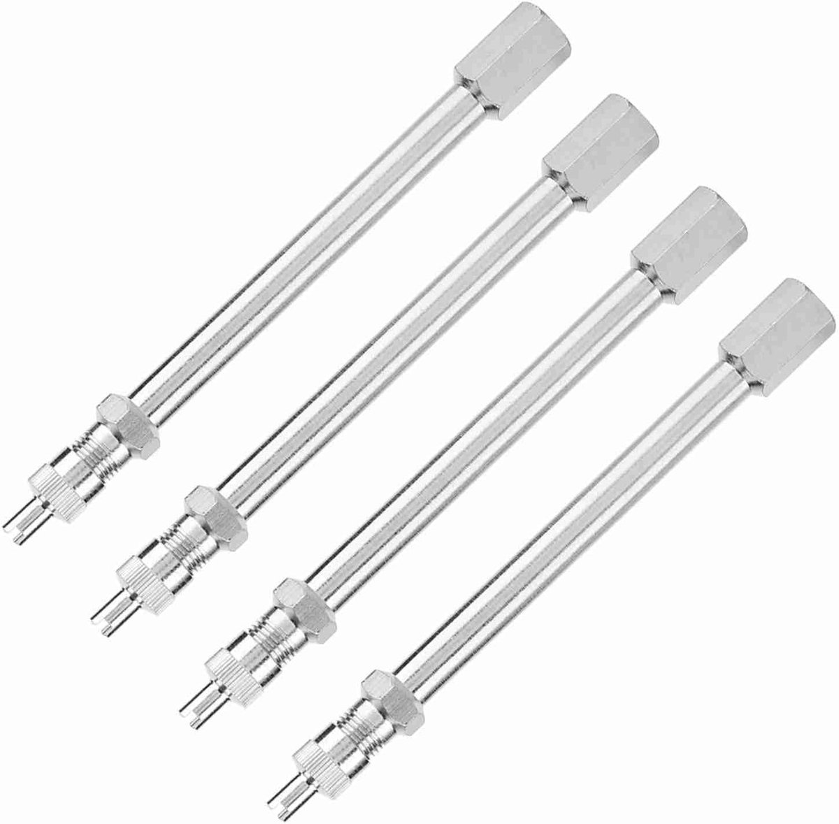 4pcs 100mm Chrome Plated Tire Extension Rod Wheel Adapter for Truck Trucks - ShopVlot