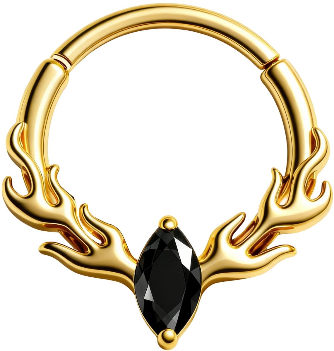 Solidchoice - Gothische Septum Clicker met Vlam Design