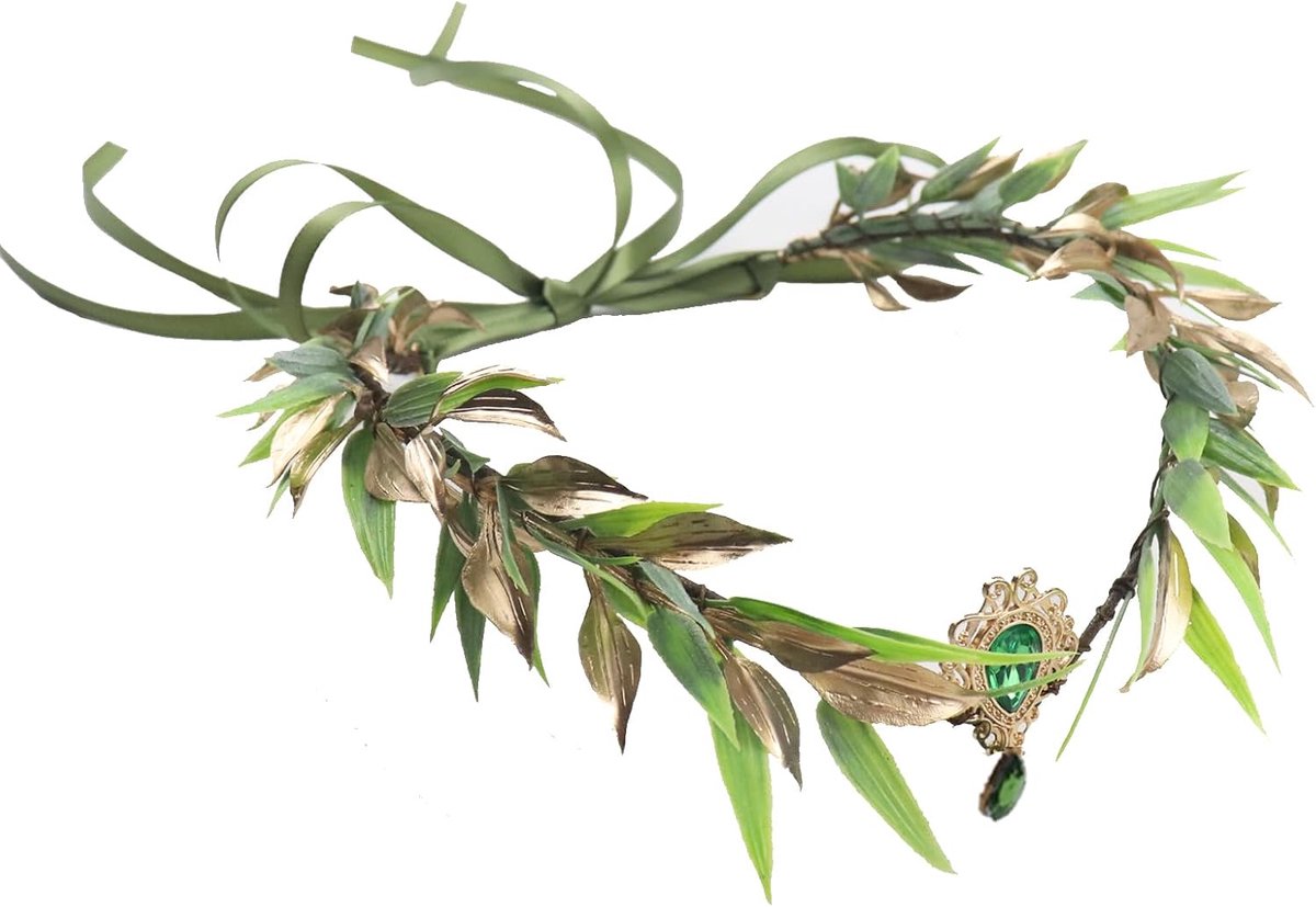 Bloemkroon groen - Bladeren haarband - Lichtgewicht ontwerp - Perfect voor bruiloft of festival - ShopVlot