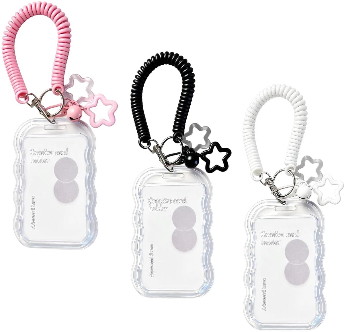 Solidchoice - Photo Card Holder Keychain Set van 3 met Ster Charm
