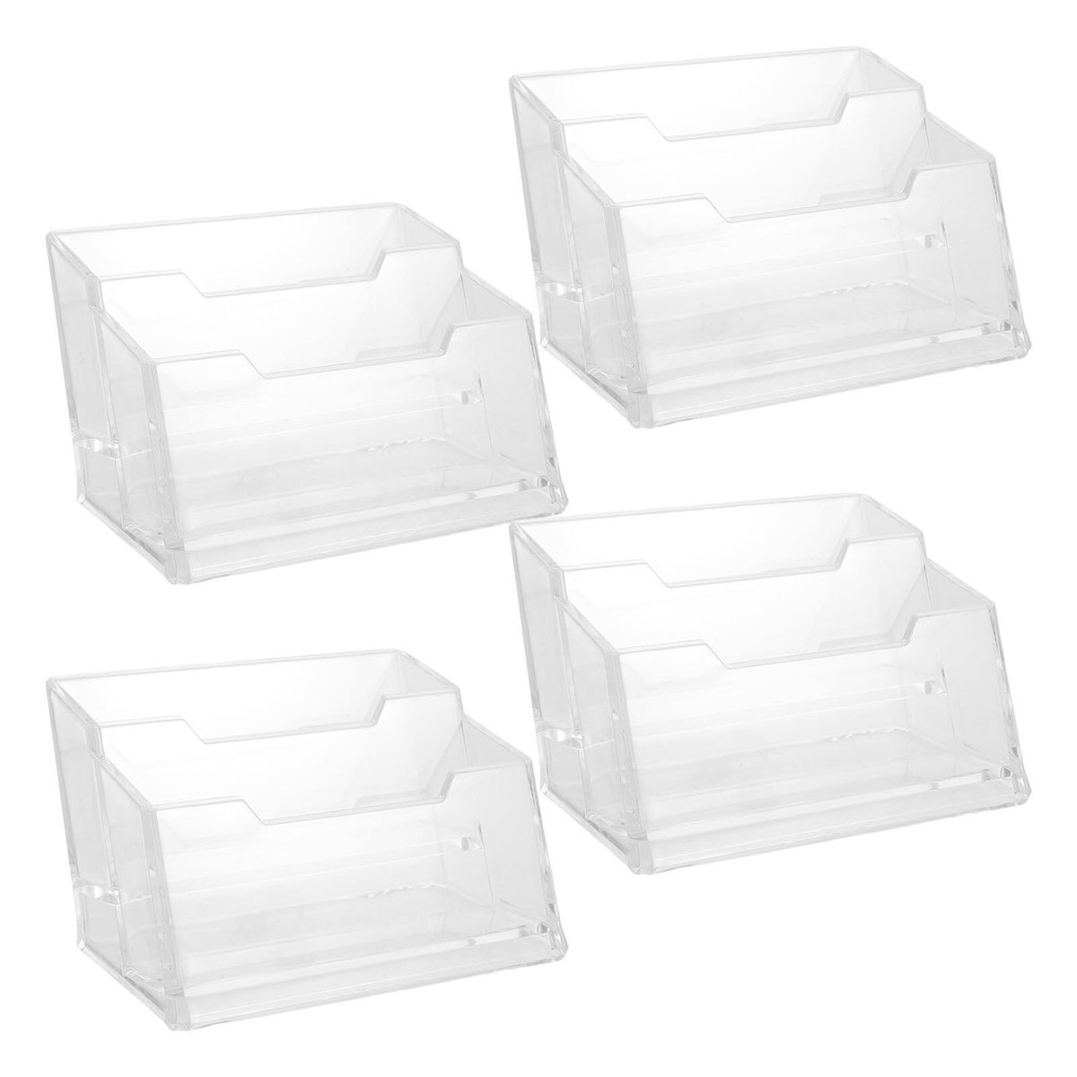 Solidchoice - 4 Stuks Transparante Visitekaartjeshouder voor Professionele Presentatie