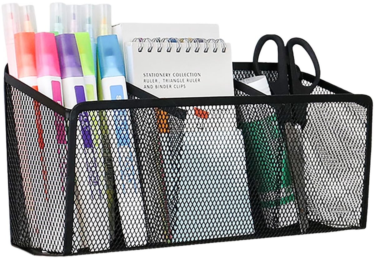 Solidchoice - Magnetische Pennenhouder met 3 Compartimenten voor Bureau Organisatie