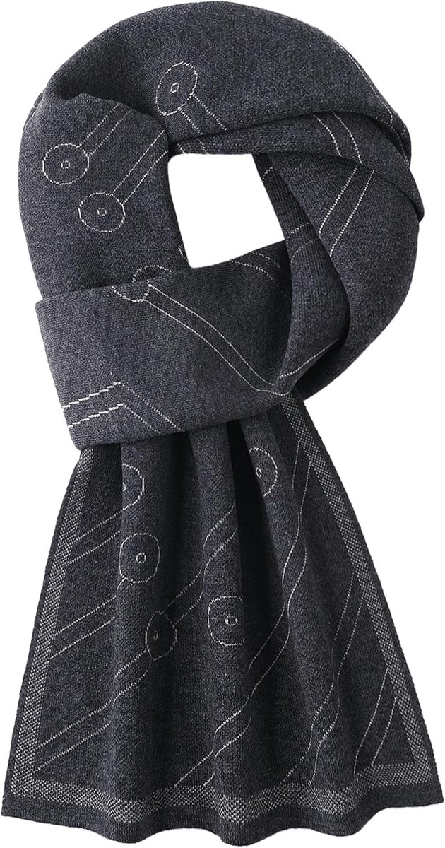 Sjaal voor heren 180×30 cm - 6% wol - gebreide sjaal - stijlvol en warm - ShopVlot