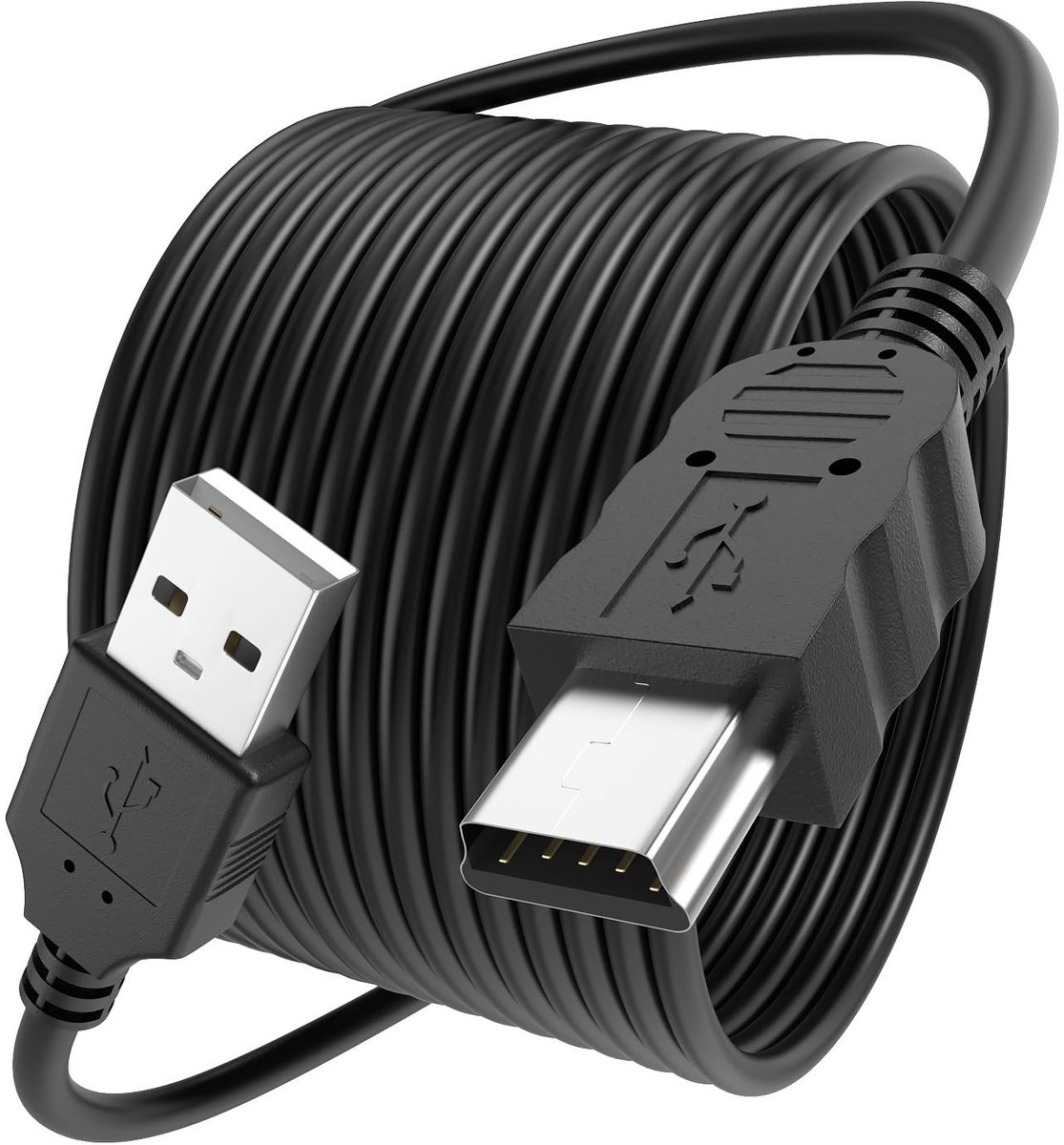 Solidchoice - USB Mini Oplaadkabel 3m Zwart