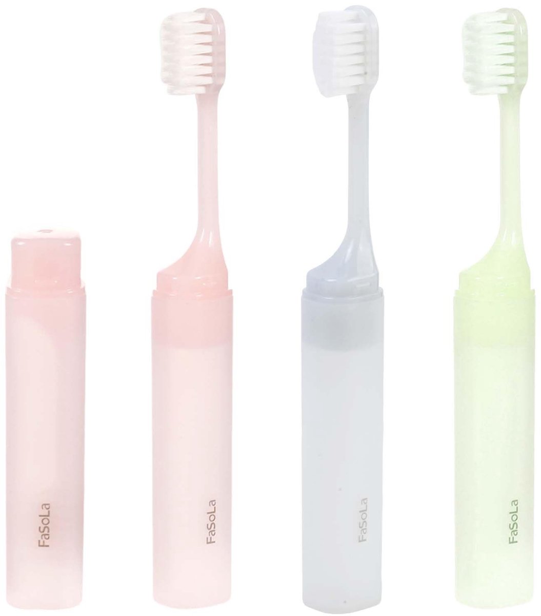 Solidchoice - Set van 3 Vouwbare Reis Tandenborstels