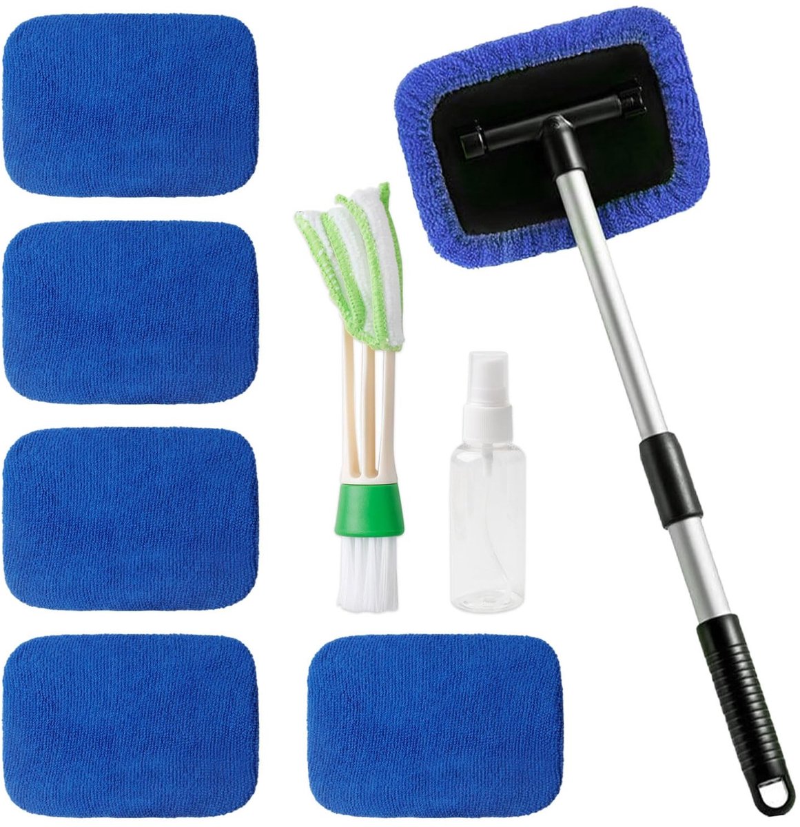 Solidchoice - Auto Raam Interior Reinigingsset - 9 Delen met Microvezel Pads
