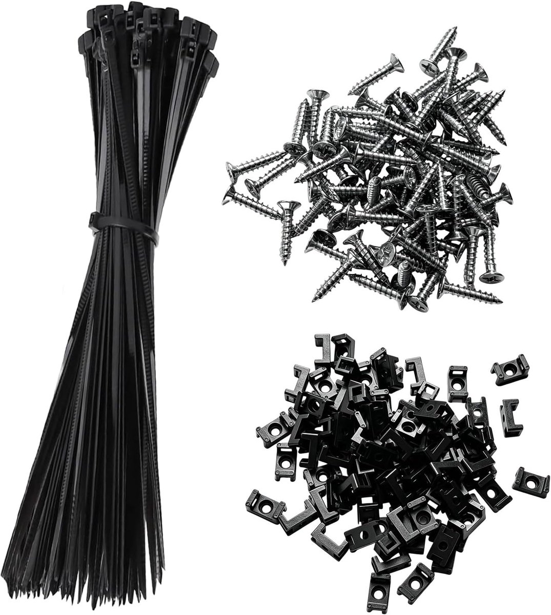 Kabelbinders 100 mm - Zwart nylon - Zelfklevende basishouders - Ideaal voor kabelbeheer - ShopVlot