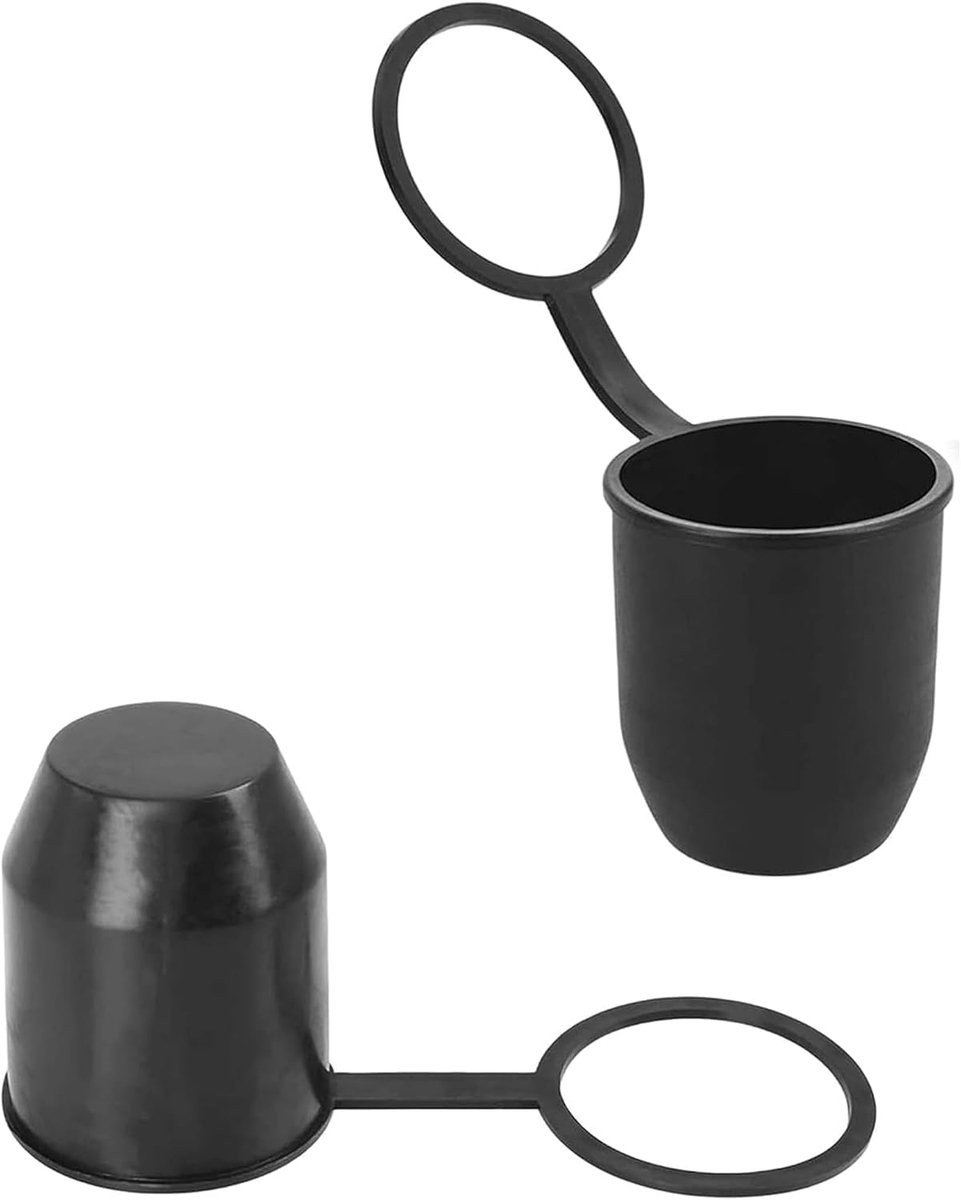 Beschermkappen trekhaak 2 stuks - kogelafdekking zwart - stofdicht en waterdicht - optimale bescherming voor trekhaak - ShopVlot