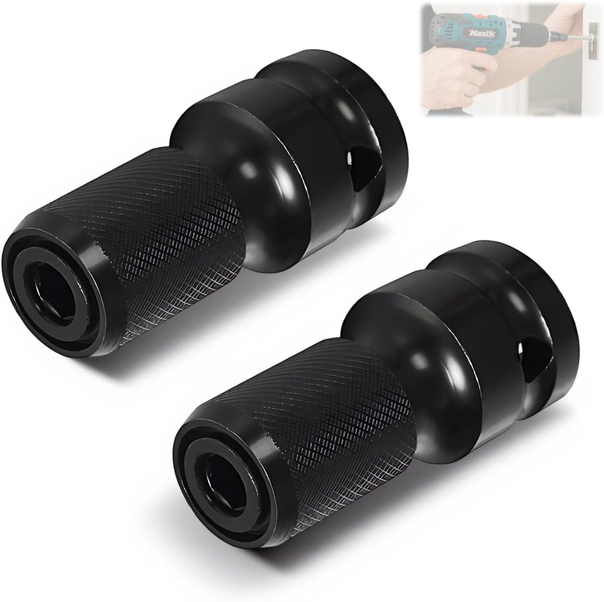 Schroefbitadapters 1/2 naar 1/4 inch - koolstofstaal - multifunctionele adapter - ideaal voor doe-het-zelfprojecten - ShopVlot