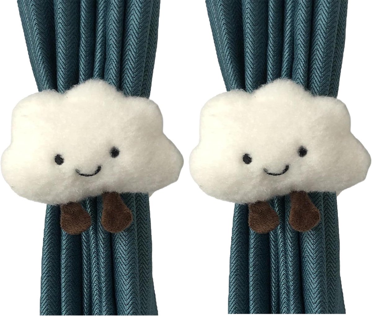 Gordijnclips 2-pack - Cartoon wolk ontwerp - Decoratieve nursery accessoires - Breng plezier in de kinderkamer - ShopVlot
