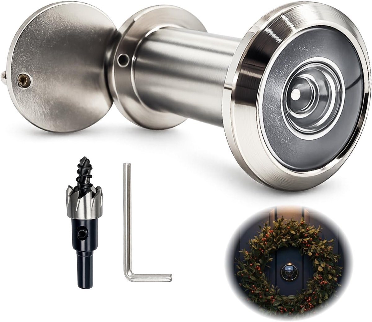 Deurspion 200° - verstelbaar 35-57 mm - staal - verbeterde veiligheid thuis - ShopVlot