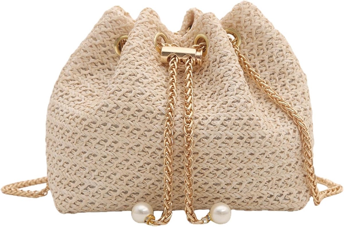 Strandtas voor Dames - Woven Stro - Chique Clutch - Perfect voor Bruiloften - ShopVlot