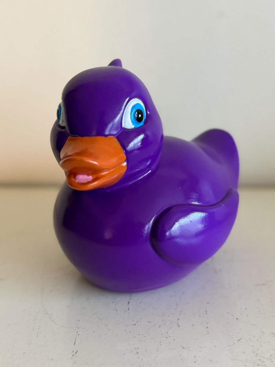 Goodyz - Decoratie - Dieren - Bad Eend - Badeend - S - 16cm lang- Paars