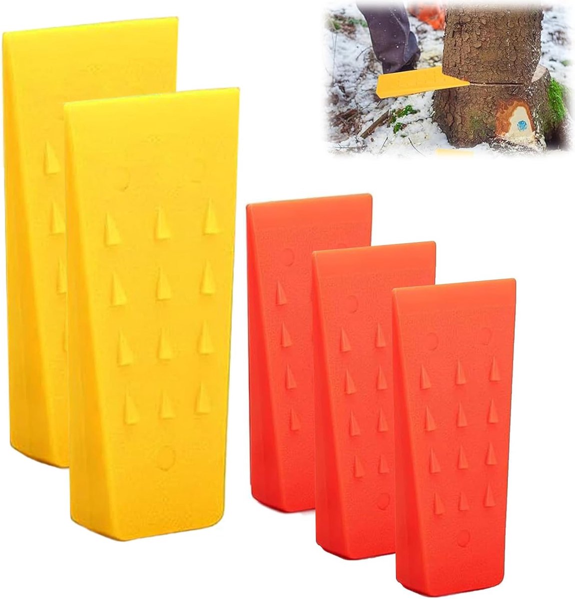 Valwig Set 5-piece (2x8 Inch + 3x6 Inch) – Plastic Crash Wedges with Non-slip Teeth, Frost-resistant and - ShopVlot
