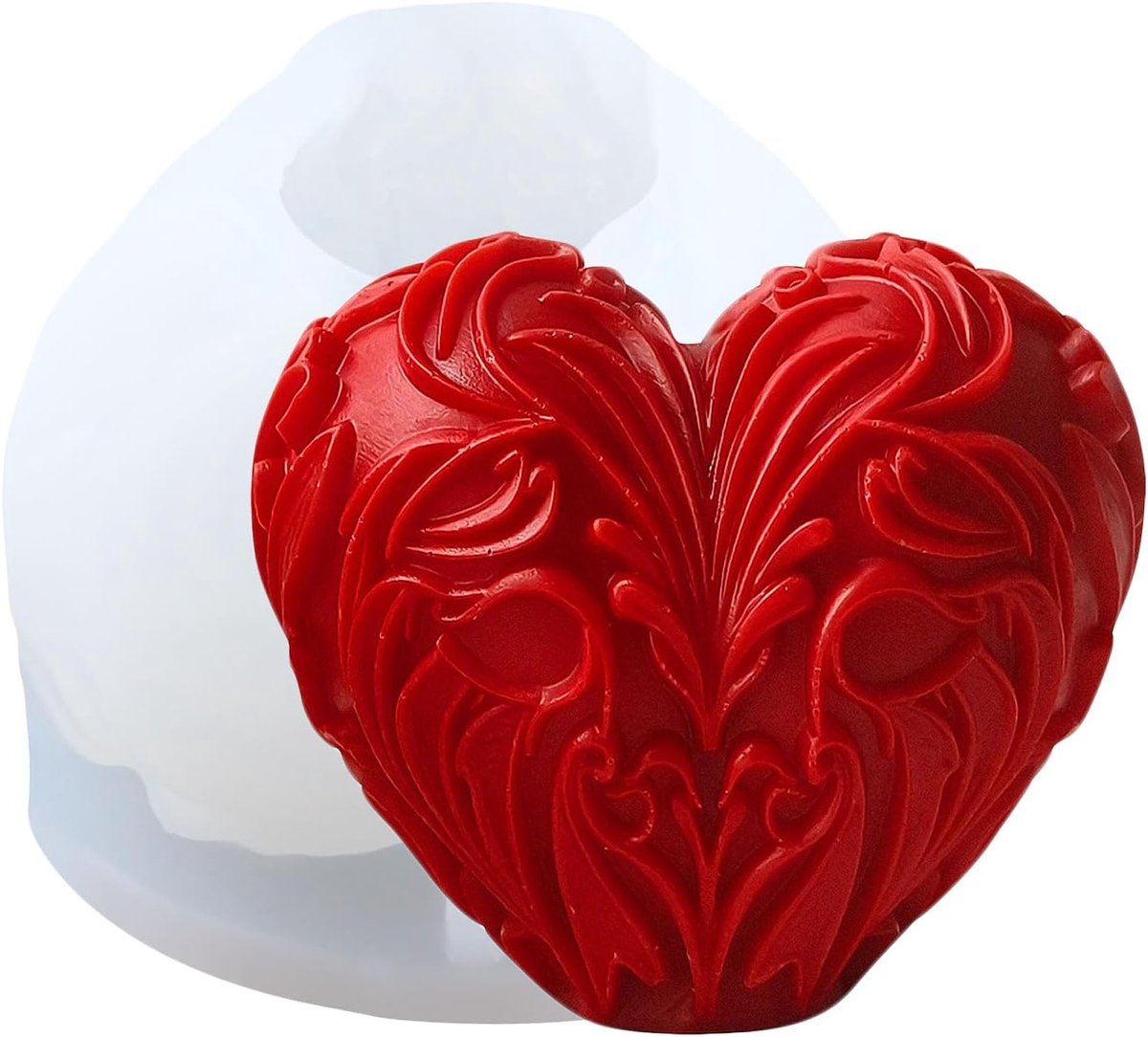 XIAOSHUI Heart Candle Shape Love Heart Candles Silicone Molds Valentine's Day Resin Casting Shape For Candles Home - ShopVlot
