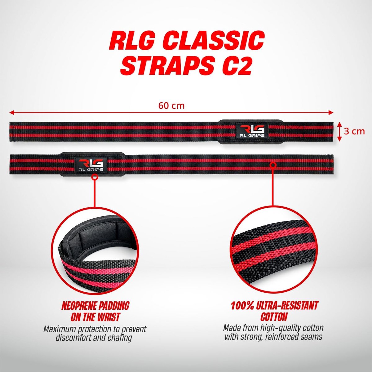 RL Grips Gym Straps for Weightlifting and Powerlifting - Padded Straps for Deadlifts, Pull-Ups and Rowing - ShopVlot