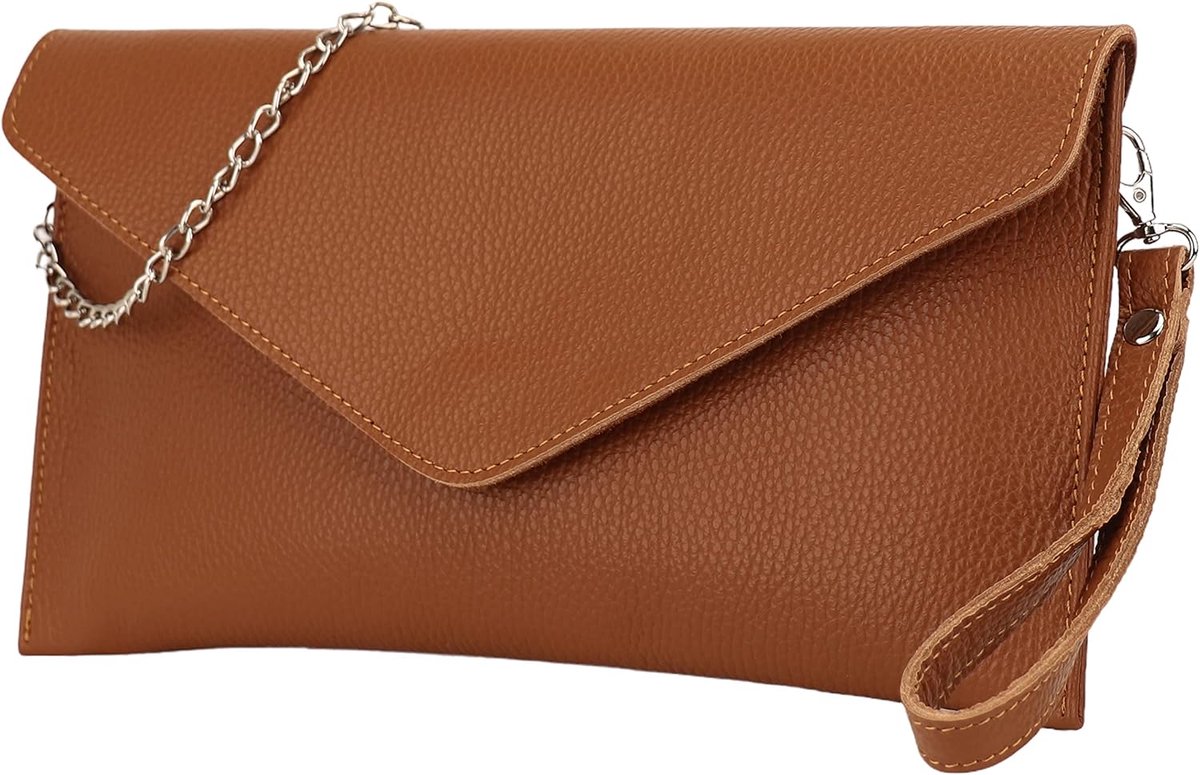 SH Leder Genuine leather clutch shoulder bag small bag elegant evening bag in grained cowhide leather with carrying - ShopVlot