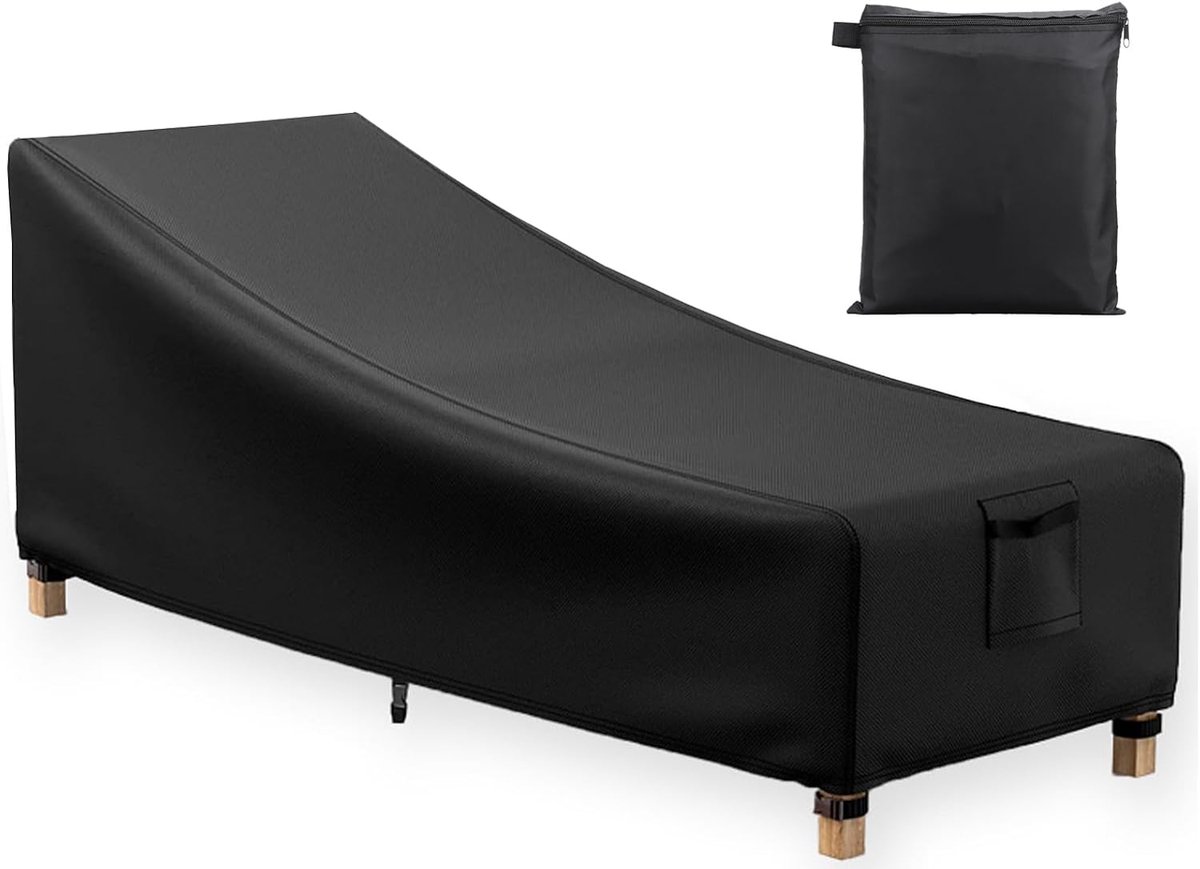 Garden Lounger 600D Oxford Protective Cover with Vents, Waterproof, Windproof, UV-Resistant for Deck Chair, Sun - ShopVlot