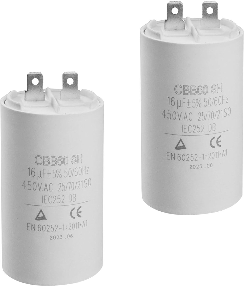 Motor capacitor starting capacitor 16µF 450V capacitor CBB60 capacitors plug for air conditioning pump generators - ShopVlot