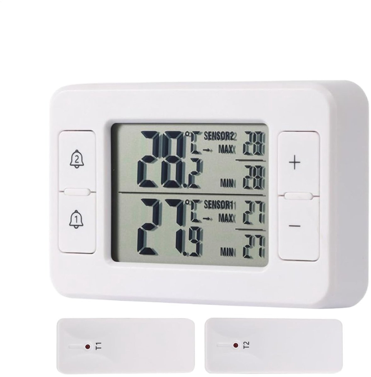 Digitale Koelkast Monitor - Draadloze Temperatuur Sensor - Voedsel Veilig Bewaren - Met Alarm Functie - 10.8 Centimeter Lengte - Veelkleurig