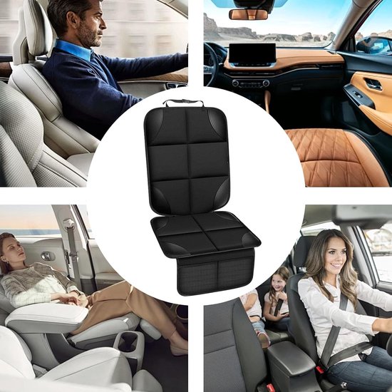 1 Autostoelbeschermer - Kinderautostoelhoes - Auto-interieurmat - Antislipmat - Waterdicht en krasbestendig - Zwart van Merkloos — afbeelding 3