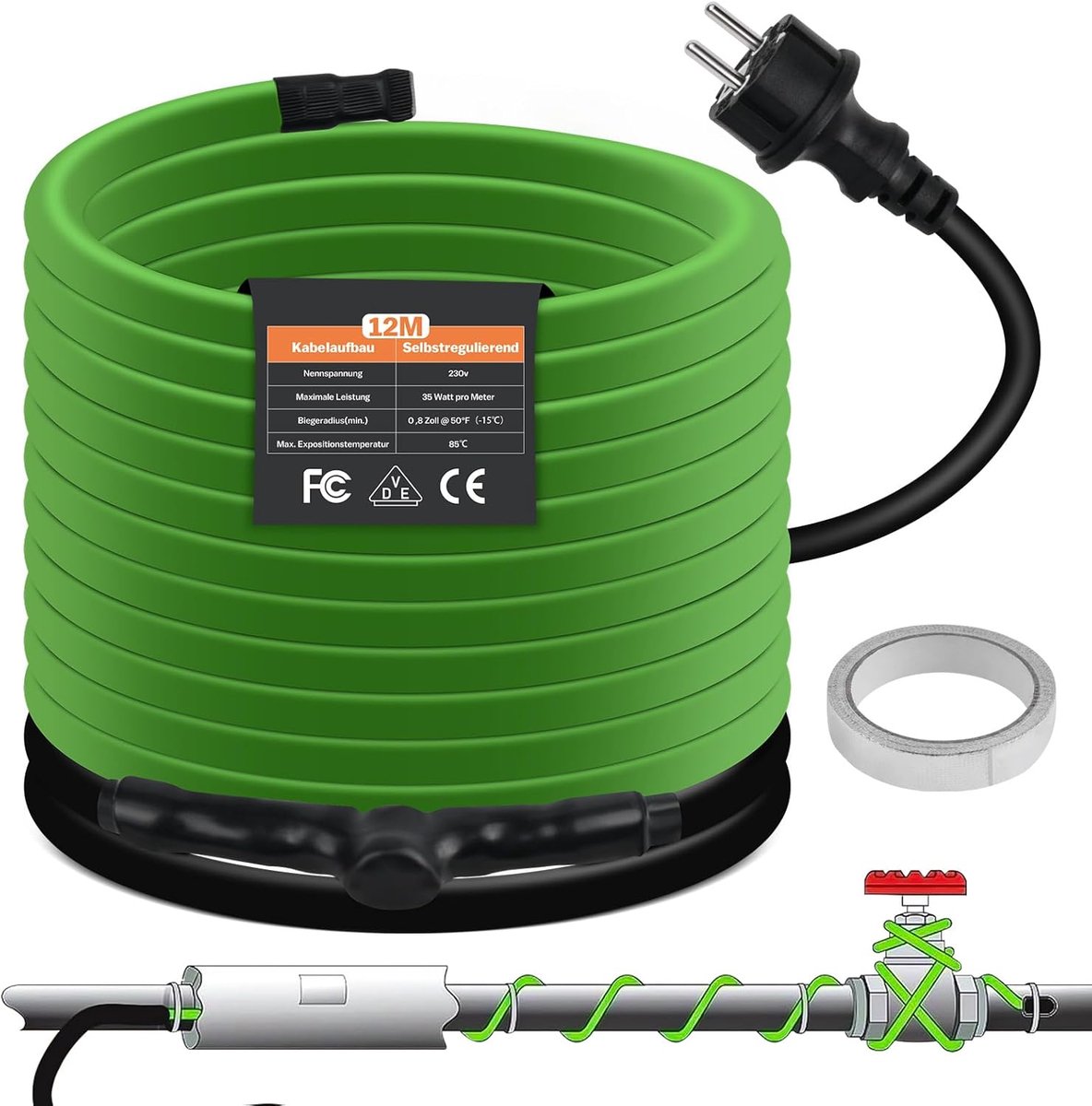Verwarmingskabel Zelfregulerend - Vorstbescherming Kabel - Waterleidingen Beschermen - Geï