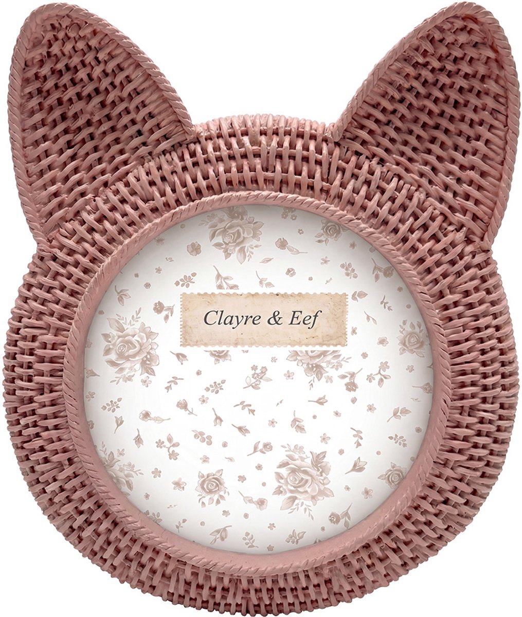 Clayre & Eef Fotolijst Kat Roze Kunststof