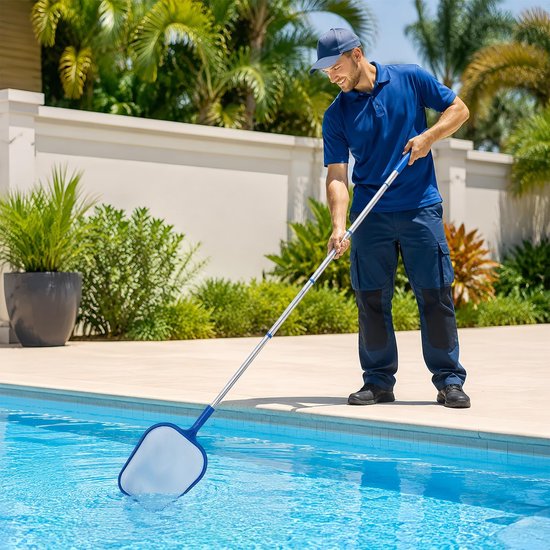 Dailygoods- Schepnet met telescoopstang 161 cm - Fijnmazig net - Vijver schepnet - Zwembad onderhoud - Algen verwijderen - Effectief reinigen van water - Vijverschepnet van Dailygoods — afbeelding 2
