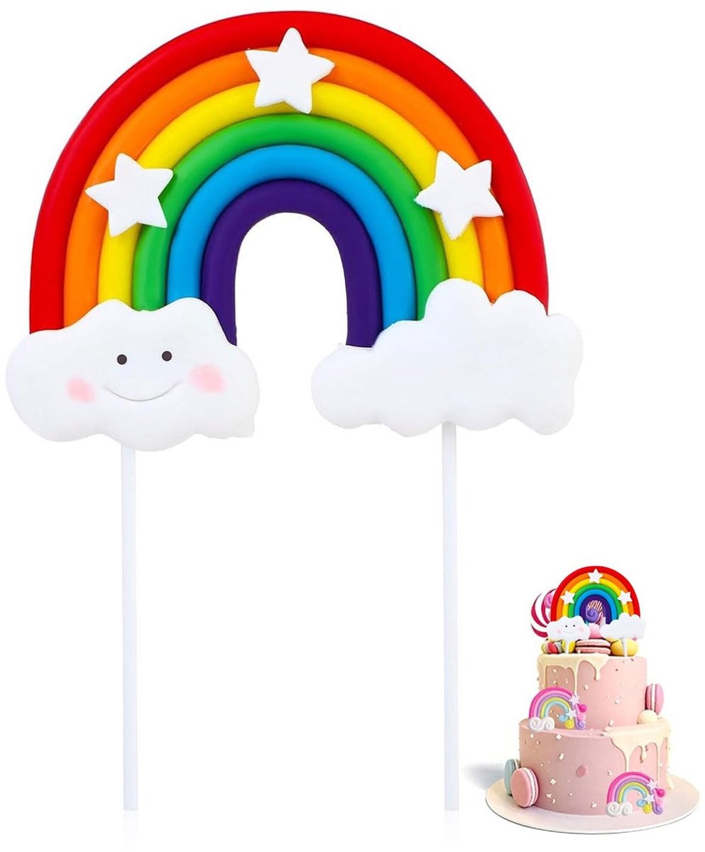 Dailygoods- Cake Topper Regenboog - Taartversiering - Verjaardag - Kinderfeest - Herbruikbaar - Veilig materiaal - Taartdecoratie