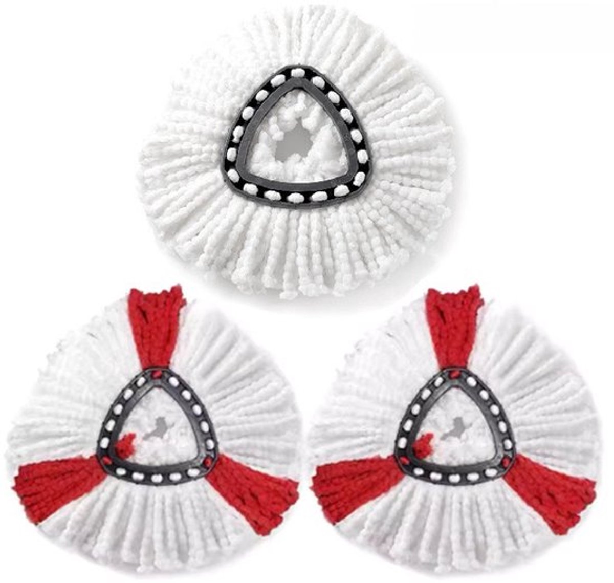 Geschikt voor Vileda/microkracht driehoekige roterende dweilkop, geschikt voor EasyWring vervangende doekpads, 3 stuks set