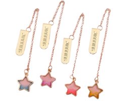 Dailygoods - ARFUKA Bladwijzers sterren hanger ketting bladwijzers metalen bladwijzer lezen boek markers voor vrouwen en boekenliefhebbers Pack van 4