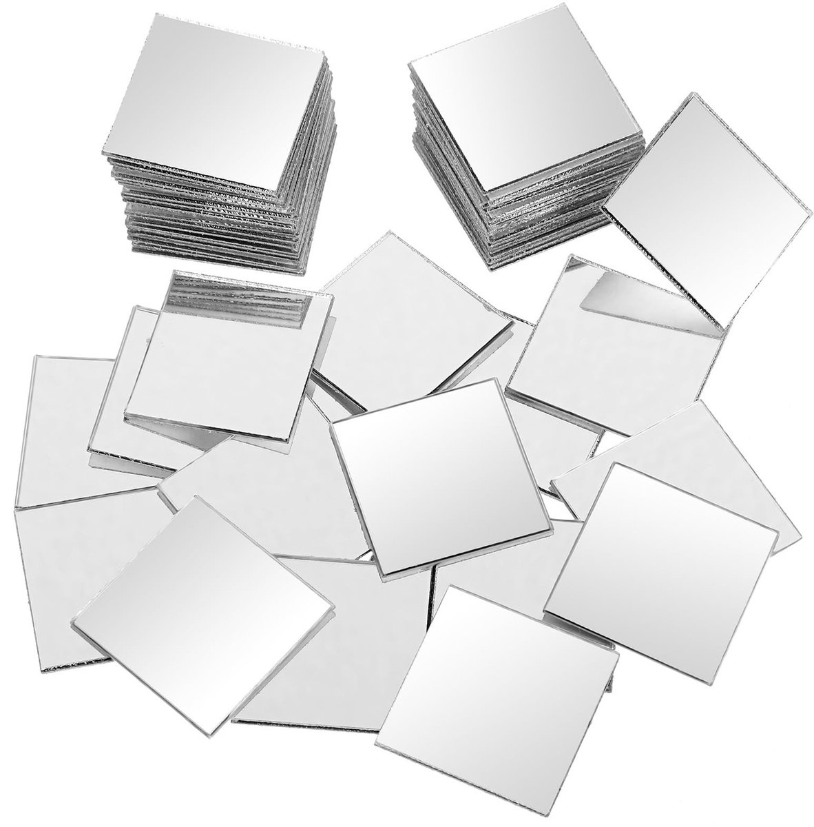 Dailygoods- Spiegeltegels Zelfklevend 100 Stuks - Mini Acryl Spiegels - 2,5 x 2,5 cm - Doe-Het-Zelf Handwerk - Geschikt Voor Badkamer - Veilig Gebruik - Spiegelstickers