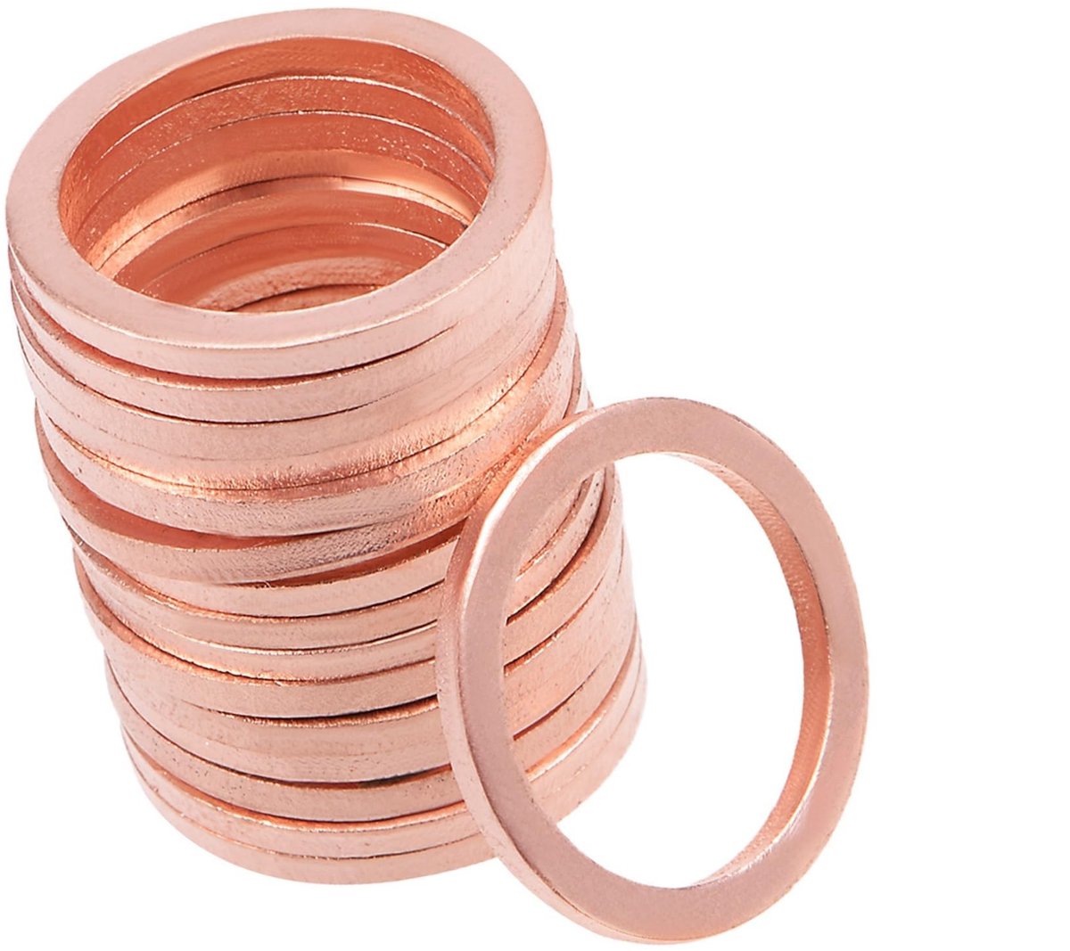 Dailygoods- Sluitringen 20 stuks - Koper - 14,3 mm x 18 mm x 1,5 mm - Reserveonderdeel - Bevestigingsmateriaal - Vervanging voor beschadigde sluitringen - Onderdelen