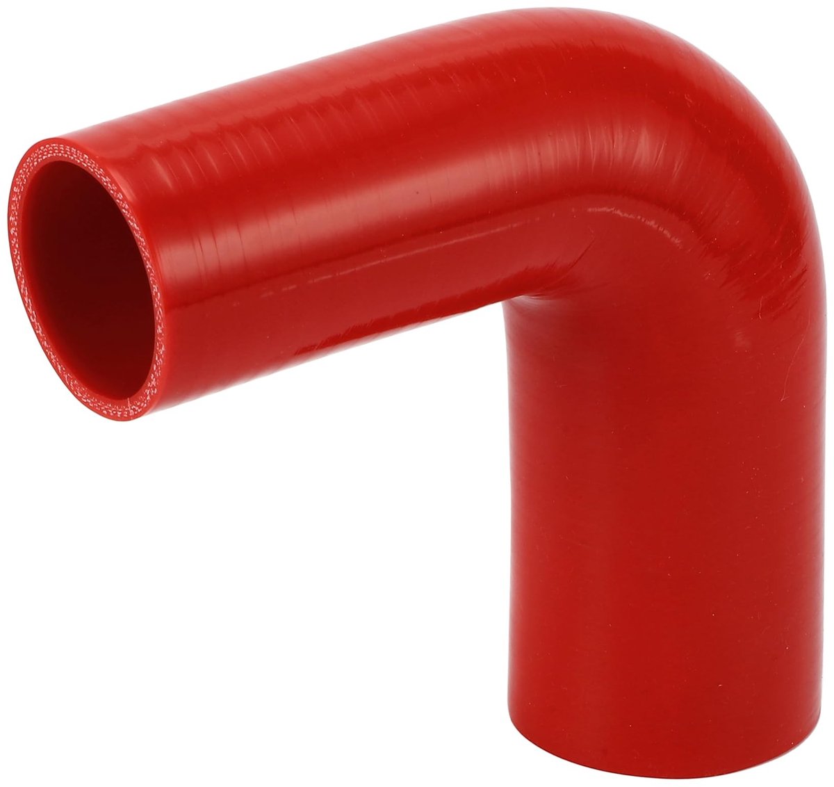 Dailygoods- Koelmiddelslang Rood - Siliconenslang - 51/63 mm ID - Lengte 150 mm - 90 Graden - Hoge Temperatuur Bestendig