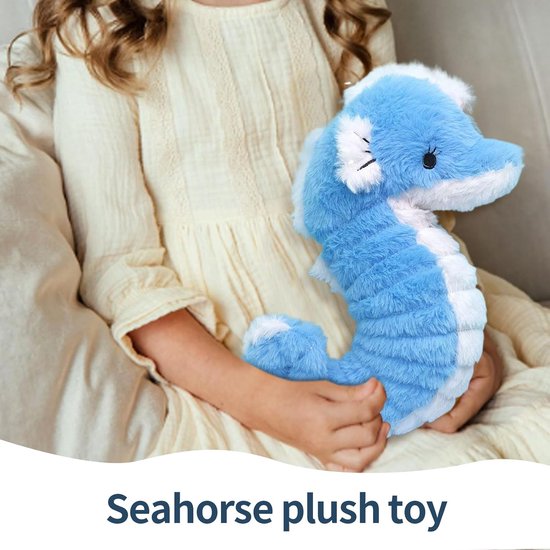 Zeepaardje Pluche - Knuffel Dier - Decoratie Kamer - Expressieve Gezichtskenmerken - 26 cm - Blauw — afbeelding 5