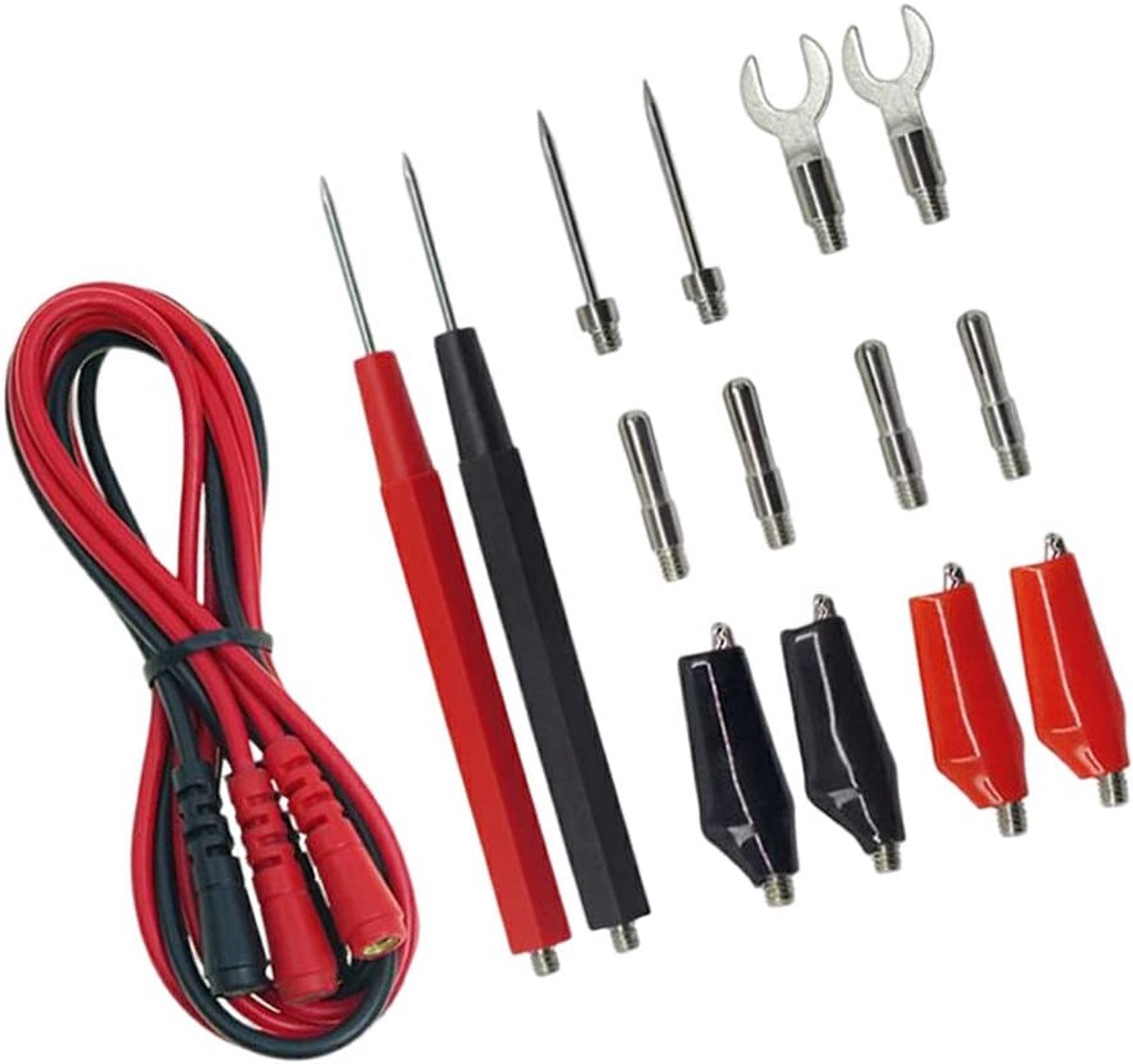 Multimeter Kabel Set - Meetkabel Klem - Elektrische Metingen - Dubbele Isolatie - 100 cm Kabel - Zwart Rood