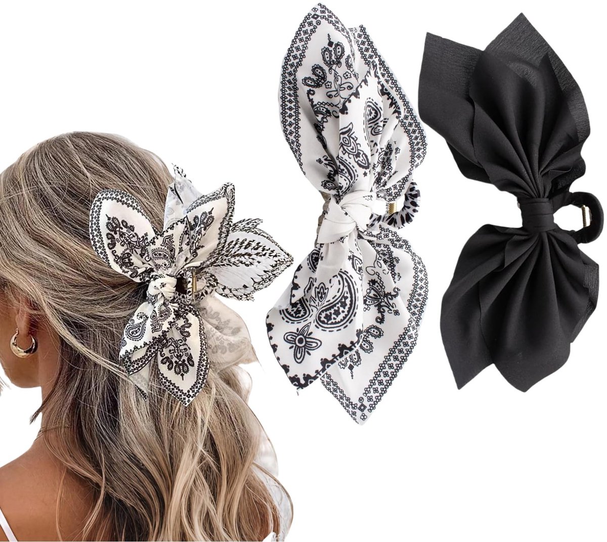 Dailygoods- Haarstrikken Grote Set - Haarspelden met Bloemenpatroon - Vlinderhaarspelden - Haaraccessoire voor Dames - Geschikt voor Dik Haar - Klassiek Design