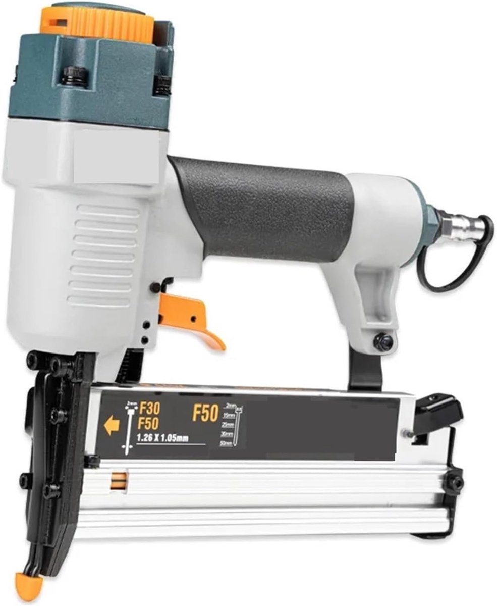 Pneumatische Nietmachine - Houtbewerking Tool - Decoratie Werk - 3-in-1 Functionaliteit - F10-F50 T50 - Zilverkleurig