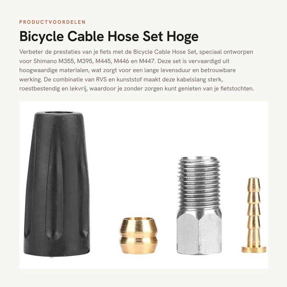 Dailygoody - Bicycle Cable Hose Set - Hoge Kwaliteit Olive Connector - Geschikt voor Shimano M355 M395 M445 M446 M447 - Duurzaam - Fietsonderdelen - G...
