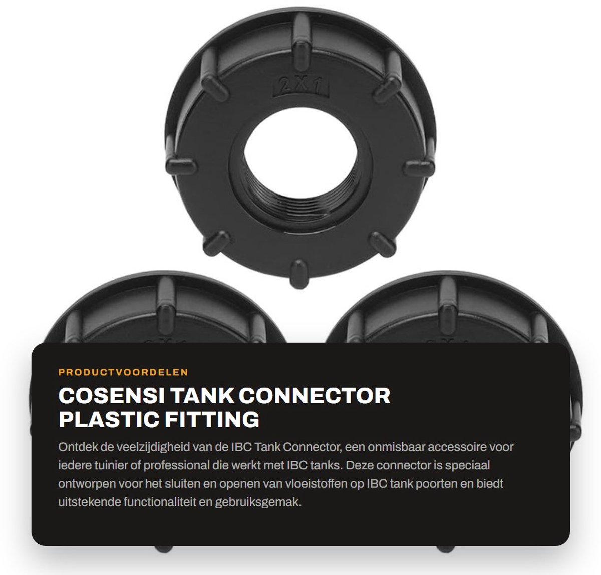 Dailygoods- IBC Tank Connector - Coarse Draad - 60mm Binnen Diameter - 3 Stuks - ABS Materiaal - Lekvrij Ontwerp - Tankconnector