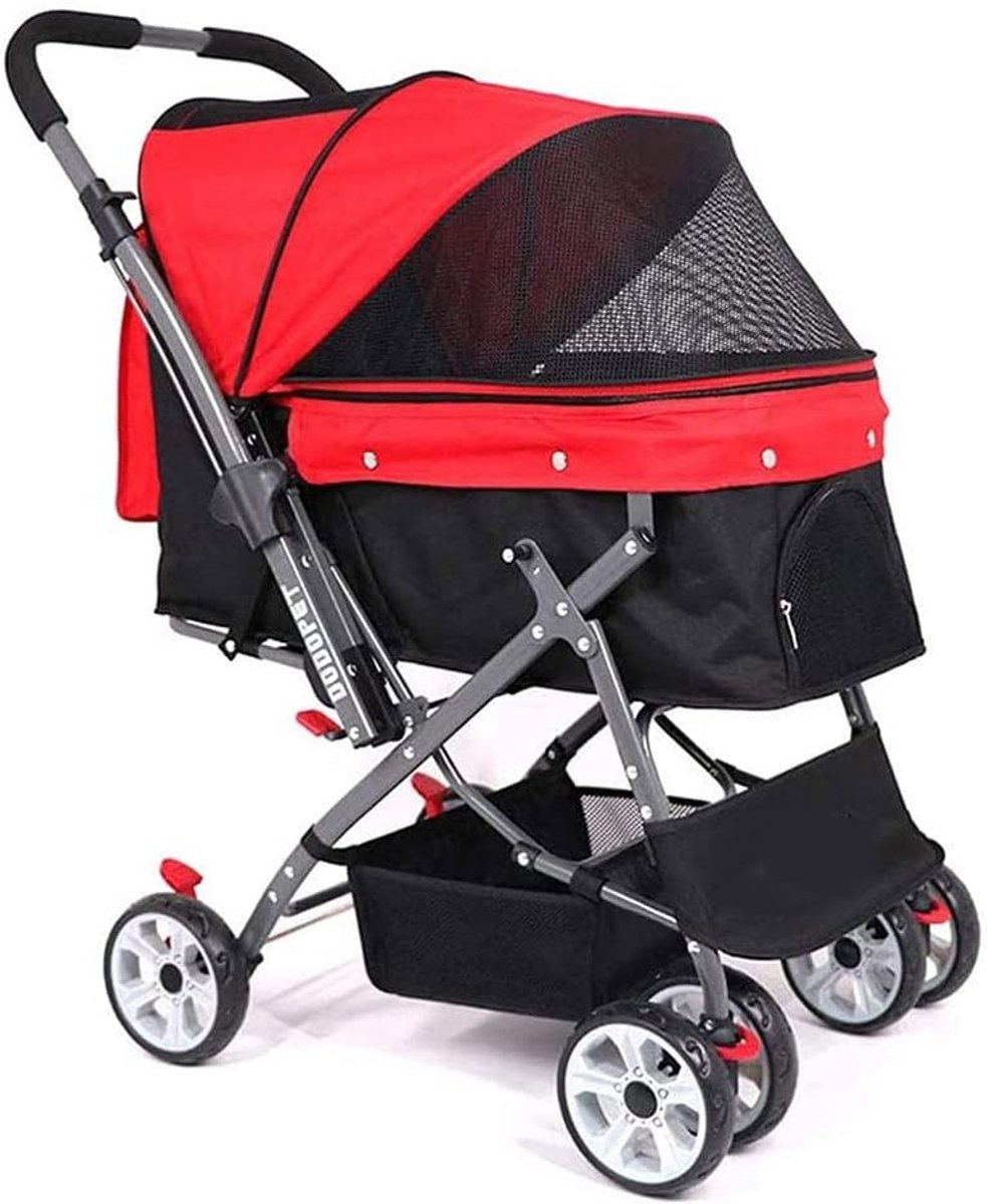 Huisdieren kinderwagen - Reiswagen - Comfortabel reizen - Opvouwbaar met één hand - 94 x 79 x 52 cm - Zwart