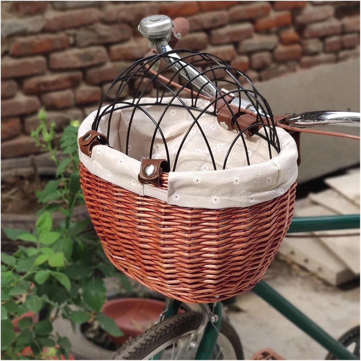 Fietsmand - Huisdierdrager - Veilig Vervoer - Handgeweven - 30x25x30 cm - Bruin