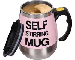 Zelfroerende Mok - Magnetische Beker - Dranken Mengen - Automatische Roerfunctie - 13 x 8.5 cm - Roze