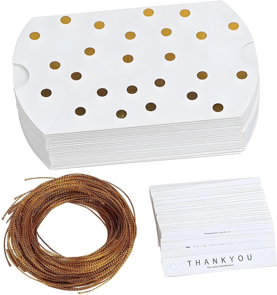 Dailygoods- Geschenkdoosjes 50 stuks - Kussendoosjes - Papieren Pralinedoosjes - Gastgeschenken - Bruiloften - 9 x 6 cm - Cadeauverpakking